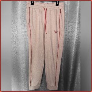 Reebok Drawstring Joggers with Logo Piping Size Large